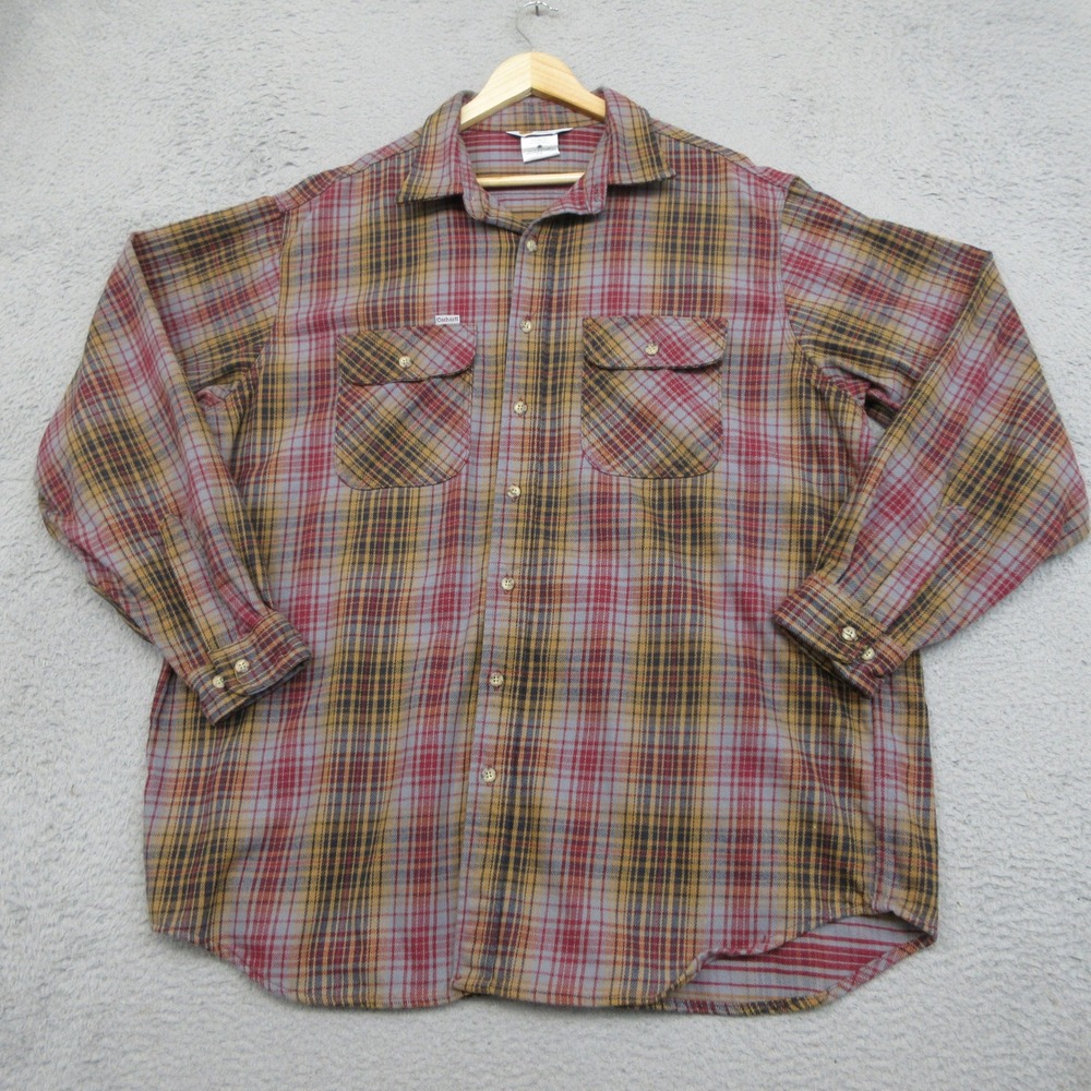Vtg Carhartt Plaid Shirt Mens 2XL Red Yellow Workwear Rugged Gorpcore Streetwear